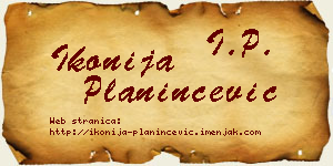 Ikonija Planinčević vizit kartica